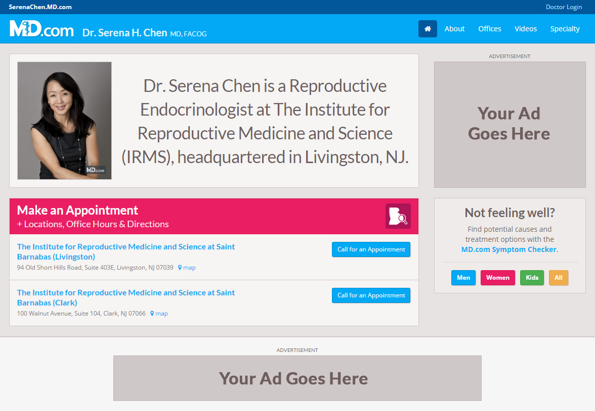 example of featured doctor listing